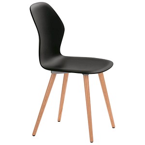 4049694002033 - Besucherstuhl sespot schwarz   eiche ohne Armlehnen 4-Fuß-Gestell 4049694002033 Sedus