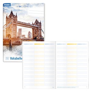 4029357098047 - Vokabelheft 3-spaltig Lineatur 53 liniert DIN A5 ohne Rand 64 Blatt