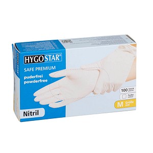 HYGOSTAR unisex Einmalhandschuhe SAFE PREMIUM weiß Größe M 100 St.