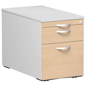 geramöbel Flex Rollcontainer lichtgrau, buche 3 Auszüge