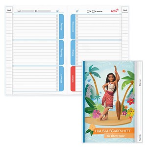 4028279650241 - ROTH Hausaufgabenheft Disney Vaiana für clevere Faule liniert DIN A5 ohne Rand 104 Blatt 1 St