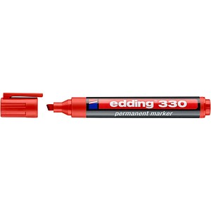 4004764390809 - edding 330 Permanentmarker Breit Keilspitze 1-5 mm Rot Nachfüllbar Wasserbeständig