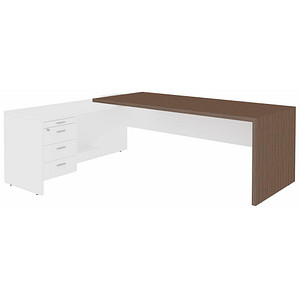 8029466010622 - Schreibtischkombination T45 T4MCS200 ECBASZ 768cm (H) 220x194cm (BxT) L-Form eukalyptus    weiß   eukalyptus weiß 802946601
