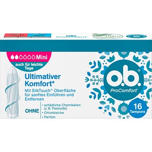 o.b. Tampons ProComfort Mini für leichte Periode, 16 St.
