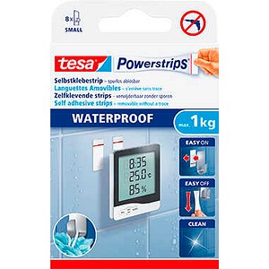 tesa Powerstrips WATERPROOF Klebestreifen für max. 1,0 kg, 1,4 x 3,4 cm, 10 St.
