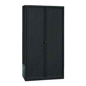 BISLEY Rollladenschrank schwarz 4 Fachböden 100,0 x 43,0 x 198,0 cm