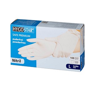 4015544270105 - Einmalhandschuhe Hygostar Safe Premium 27010 Lebensmittelecht weiß Größe L 9 Nitril 4015544270105 27010 100 Stück