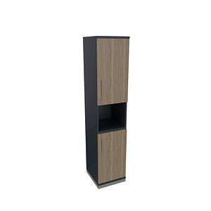 4260649684481 - Regalschrank Oldenburg 4260649684481 lavagrau eiche natur 4 Fachböden 400 cm 442 cm