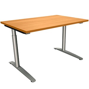4260267325834 - fm Sidney höhenverstellbarer Schreibtisch buche rechteckig C-Fuß-Gestell Rundrohr silber 1200 x 800 cm 4260267325834 - fm Sidney höhenverstellbarer Schreibtisch buche rechteckig C-Fuß-Gestell Rundrohr silber 1200 x 800 cm