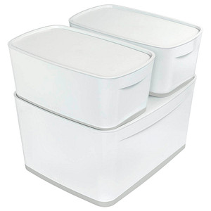 4002432116461 - Aufbewahrungsbox MyBox® 318 x 198 x 385 cm (b x h x t) din A4 18l abs Kunststoff weiß grau Farbe weiß grau metallic - Leitz 4002432116461 - Aufbewahrungsbox MyBox® 318 x 198 x 385 cm (b x h x t) din A4 18l abs Kunststoff weiß grau Farbe weiß grau metallic - Leitz