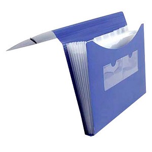 FolderSys Fächermappe 70005-40 A4 mit 7 Fächern 7-teilig blanko Kunststoff blau 4250037414646 FolderSys