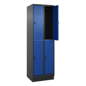 4068427432657 - Spind Classic PLUS enzianblau schwarzgrau 080320-20 S10137 4 Schließfächer 600 x 500 x 1950 cm 4068427432657 C+P-Möbel