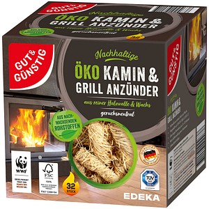 4311501024638 - Kamin- & Grillanzünder braun 4311501024638 GUT&GÜNSTIG 32 Stück