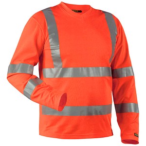 BLAKLÄDER® Herren Warnschutz-Langarmshirt 3381 orange Größe L, 1 St.