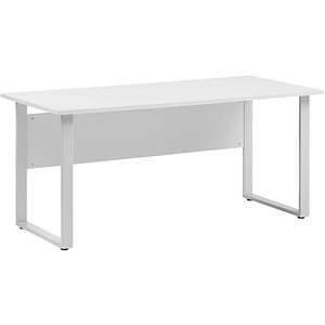 4260637313638 - 1500 Schreibtisch lichtgrau rechteckig Kufen-Gestell silber 1600 x 650 cm 4260637313638 - 1500 Schreibtisch lichtgrau rechteckig Kufen-Gestell silber 1600 x 650 cm