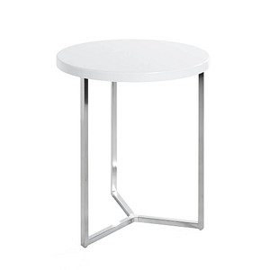 HAKU Möbel Beistelltisch Holz weiß, chrom 45,0 x 45,0 x 54,0 cm >>  büroshop24