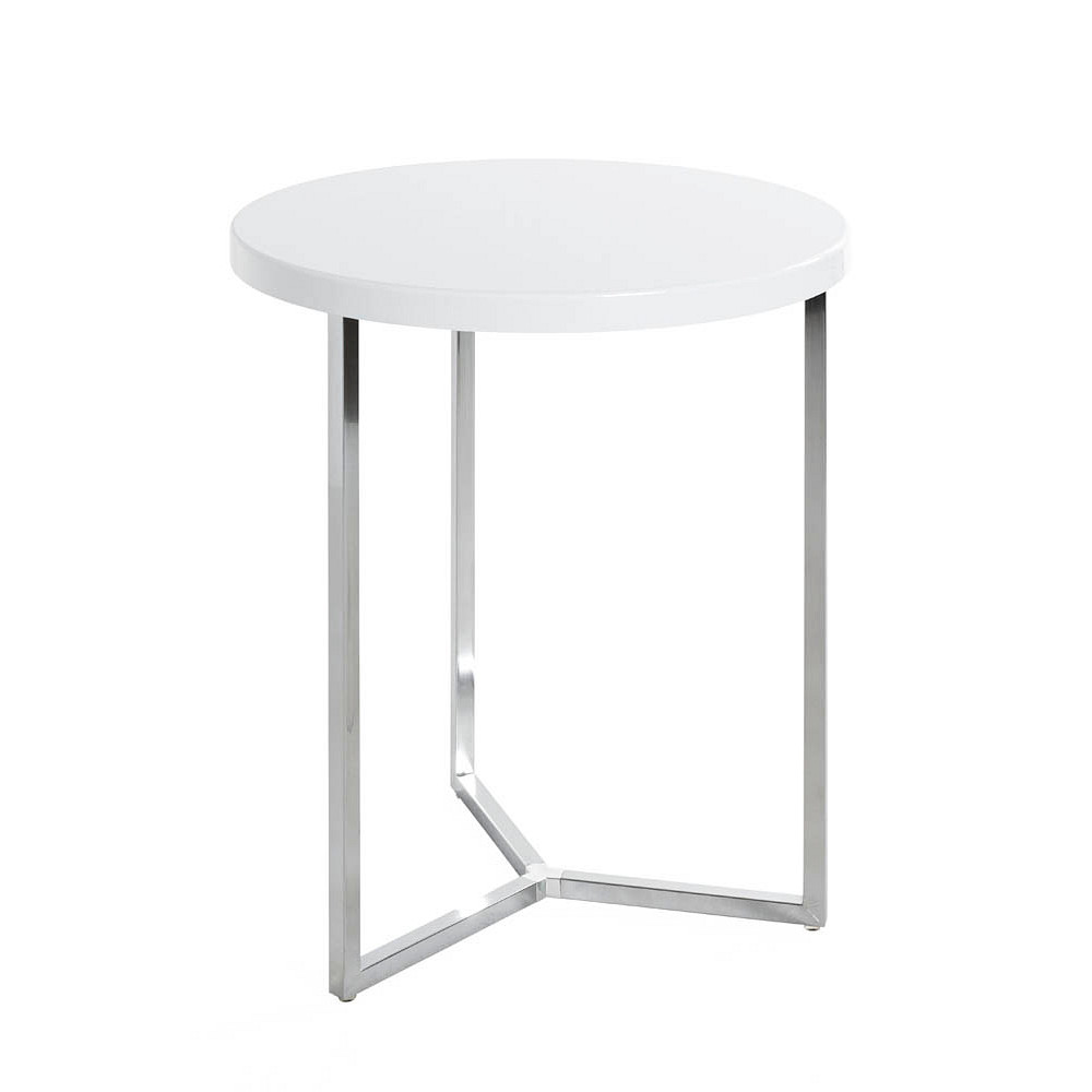 HAKU Möbel 45,0 chrom x 54,0 Beistelltisch 45,0 x cm weiß, Holz