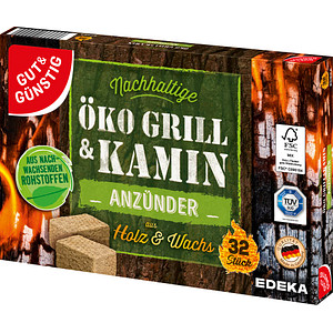 4311501576298 - Kamin- & Grillanzünder braun 4311501576298 GUT&GÜNSTIG 32 Stück