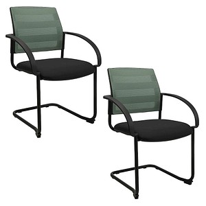 4067976999727 - Besucherstuhl AIRWORK MEETING 20 mint schwarz   schwarz mit Armlehnen Freischwinger 4067976999727 2 Stück