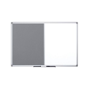 Bi-Office Whiteboard-Pinnwand MAYA KOMBI 90,0 x 60,0 cm Textil grau >>  büroshop24