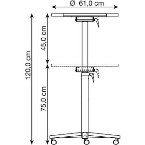 4002390063661 - Maul Gmbh - Stehpult BxTxH 600x510x750-1200 mm melaminharzbeschichtete Platte weiß höhenverstellbar neigbar 5 Bremsrollen 4002390063661 - Maul Gmbh - Stehpult BxTxH 600x510x750-1200 mm melaminharzbeschichtete Platte weiß höhenverstellbar neigbar 5 Bremsrollen
