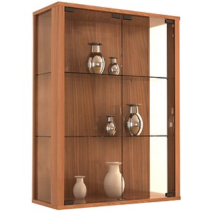 Udina Vitrine nussbaum 2 Fachböden