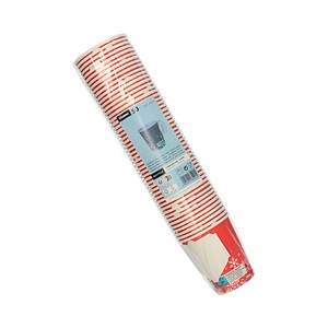 4002911854945 - Trinkbecher Winter Time mit Henkel Pappe 200 ml Ø 8 x H 93 cm rot weiß 50 Stück