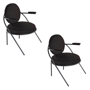 2 PAPERFLOW Sessel SATURNE schwarz Kunstleder