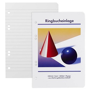 Ringbucheinlagen Kugel und Kegel A5 liniert, 50 Blätter, 10 Satz