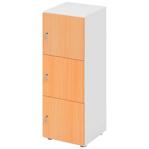 4032062314050 - HAMMERBACHER Schließfachschrank weiß buche V234L3 W 6 DS 3 Schließfächer 400 x 420 x 1100 cm