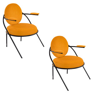 2 PAPERFLOW Sessel SATURNE safran schwarz Kunstleder