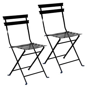 3660141962819 - Outdoor-Klappstuhl meet® by Paperflow EDEN ohne Armlehnen UV-behandelt B 380 x T 335 x H 440 mm Stahl verzinkt schwarz-schwarz 2 Stück