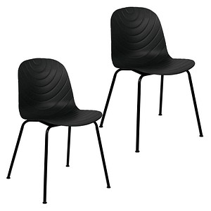 3660141963243 - Besucherstuhl Vertigo schwarz schwarz matt ohne Armlehnen 4-Fuß-Gestell 3660141963243 2 Stück 3660141963243 - Besucherstuhl Vertigo schwarz schwarz matt ohne Armlehnen 4-Fuß-Gestell 3660141963243 2 Stück