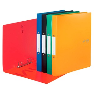 VON LEITZ Ringbücher 2-Ringe 1x gelb, blau, rot, grün, schwarz 2,5 cm DIN A4, 5 St.
