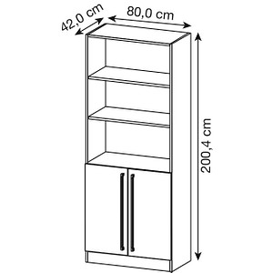 4032062236406 - Regalschrank Akandia V7700 3 3 NU ahorn 800 x 420 x 2004 cm 1 St