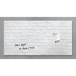 Glas-Magnettafel artverum® 91,0 x 46,0 cm White-Klinker