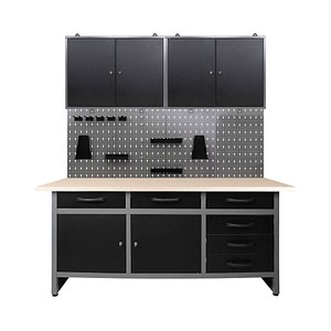 Werkbank-Set grau 160,0 x 60,0 cm