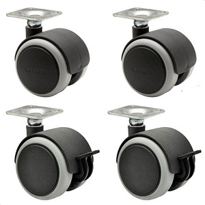 4001073020748 - 4 Rollen für Schränke und Regale RO 1728 für den einfachen und sicheren Transport von Möbelstücken 40010