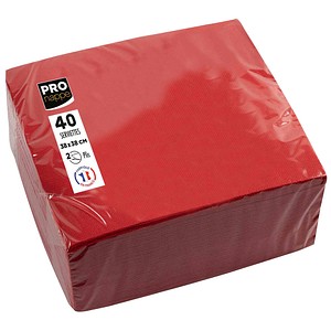 PROnappe Servietten SV623809I, rot / Uni, 2-lagig, 38x38cm 3281516238096 PROnappe 40 Stück