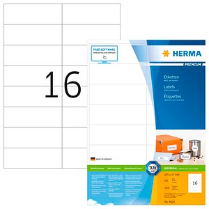 HERMA Etiketten 4620 weiß 105,0 x 37,0 mm, 200 Blatt