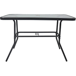 4051814411465 - Gartentisch aus Glas und Metall Esstisch Maße ca H 70 x B 110 x T 55 cm Anthrazit Balkontisch Gartenmöbel 110x55