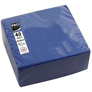 PROnappe Servietten SV623810I, marineblau / Uni, 2-lagig, 38x38cm 3281516238102 PROnappe 40 Stück