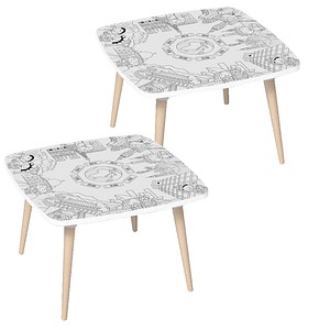 3660141957778 - Kids Monument Maltisch Holz weiß 600 x 600 x 400 cm  3660141957778 2 Stück