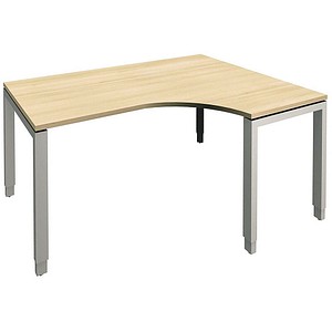 4260672332229 - fm Sidney höhenverstellbarer Schreibtisch königsahorn Bogenform 4-Fuß-Gestell Quadratrohr silber 1600 x 800 cm 4260672332229 - fm Sidney höhenverstellbarer Schreibtisch königsahorn Bogenform 4-Fuß-Gestell Quadratrohr silber 1600 x 800 cm