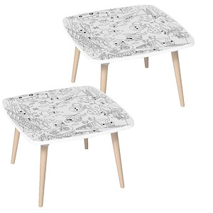 3660141957822 - Kids Unterwegs Maltisch Holz weiß 600 x 600 x 460 cm  3660141957822 2 Stück