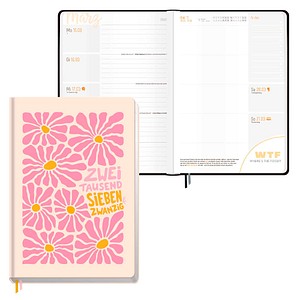 Häfft® Verlag Schülerkalender Pink Flower 2026/2027 beige, 1 St.