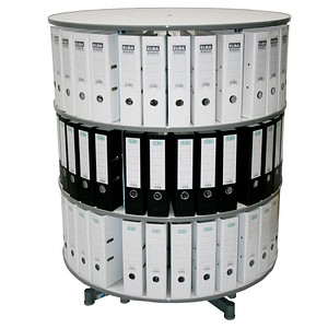 Ordnerdrehsäule hellgrau für bis zu 108 Ordner