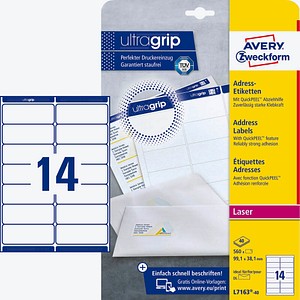 560 AVERY Zweckform Adressetiketten L7163-40 weiß