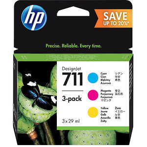 3 HP 711 (P2V32A) cyan, magenta, gelb Tintenpatronen 3 HP 711 (P2V32A) cyan, magenta, gelb Tintenpatronen