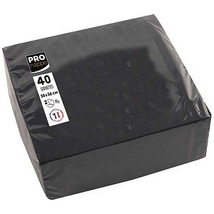 PROnappe Servietten schwarz 2-lagig 38,0 x 38,0 cm, 40 St.